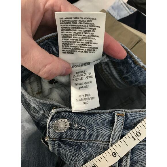 Agolde Nico high rise slim jeans lighter wash with raw hems women’s size 25 - Picture 9 of 9